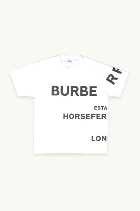 BURBERRY Men Horseferry Print Cotton Oversized T-Shirt in White