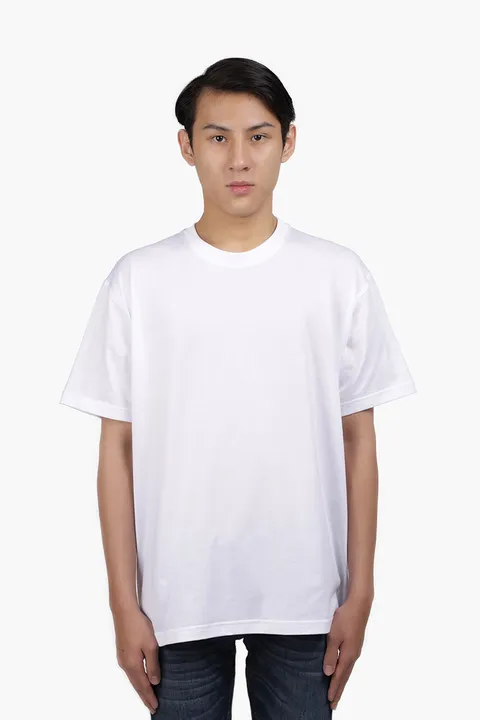 BURBERRY Men Destination Print Cotton Oversized T-shirt in White