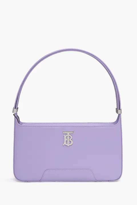 BURBERRY TB Shoulder Bag in Soft Violet Smooth Leather