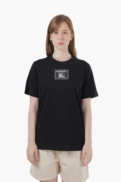 BURBERRY Women Prorsum Label Cotton T-Shirt in Black