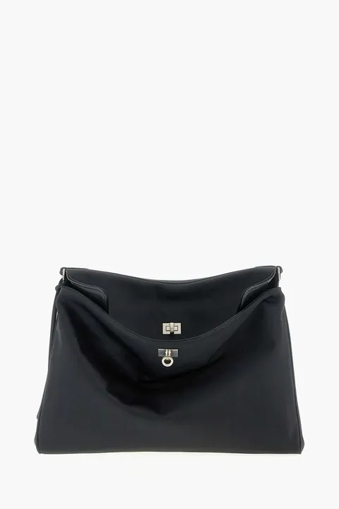 BALENCIAGA Medium Rodeo Messenger Bag in Black Nylon SHW