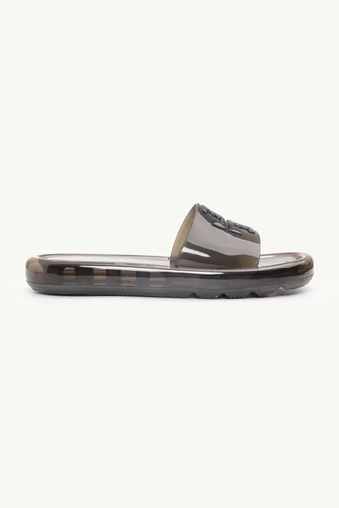 TORY BURCH Women Double T Bubble Jelly Slide Sandals in Perfect Black