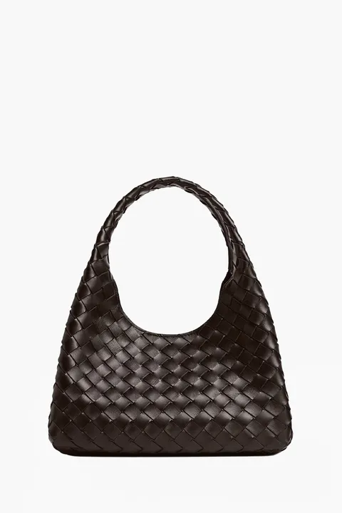 BOTTEGA VENETA Small Campana Intrecciato Shoulder Bag in Fondant Lambskin