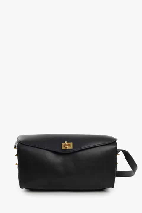 BALENCIAGA Medium Le 7 Shoulder Bag in Black Smooth Calfskin GHW