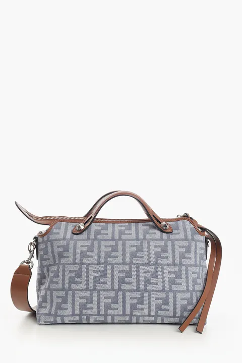 FENDI Medium FF Jacquard By The Way in Blue Denim Effect