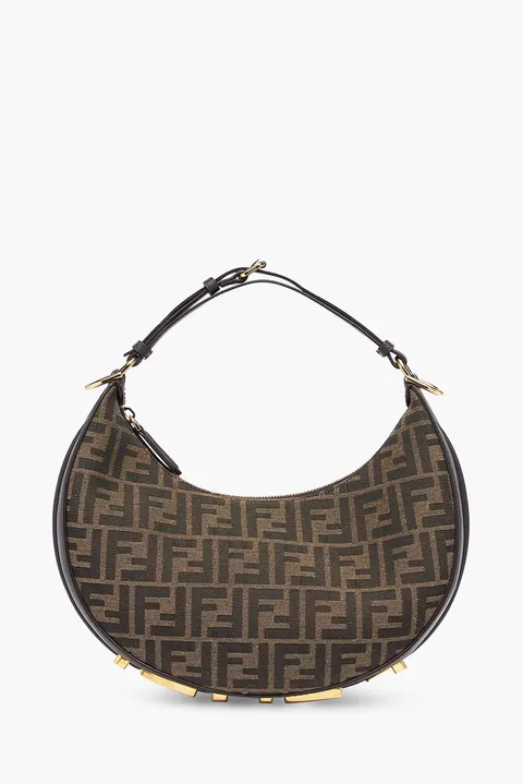 FENDI Small Fendigraphy Hobo Bag in Brown with FF Logo