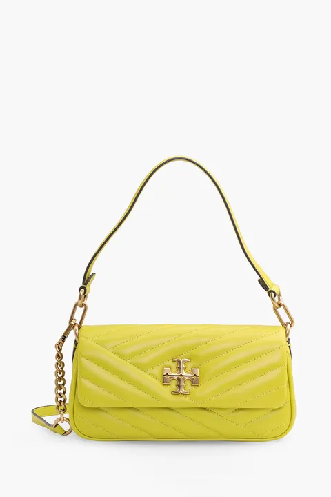 TORY BURCH Kira Chevron Small Flap Shoulder Bag in Island Chartreuse