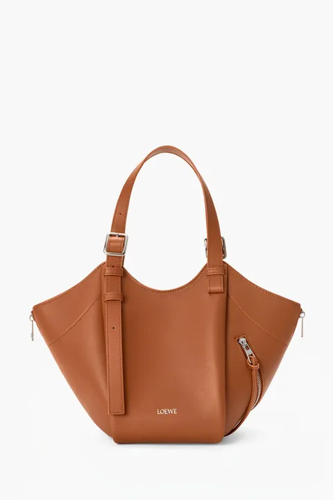 LOEWE Hammock Flip Bag in Brown Squirrel Classic Calfsksin