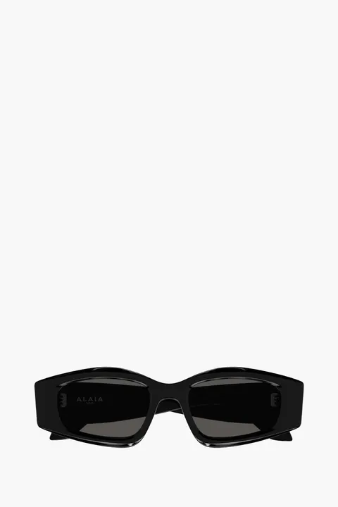 ALAIA Women Geometric Shape Sunglasses in Black Grey Acetate