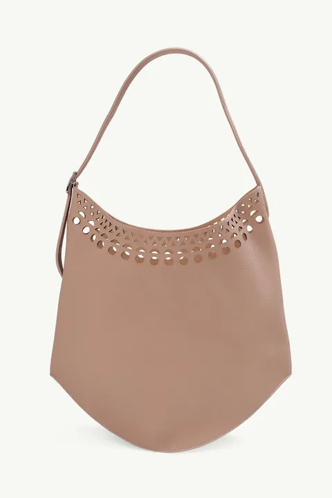 ALAIA Large Le Gail Bag in Sand Leather with Vienne Motif