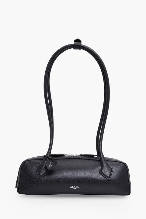 ALAIA Small Le Teckel Bag in Black Calf Leather