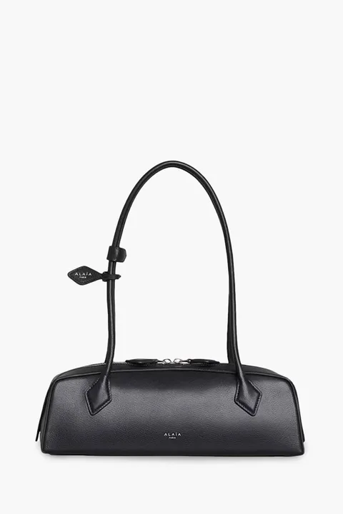 ALAIA Medium Le Teckel Bag in Black Goatskin Leather