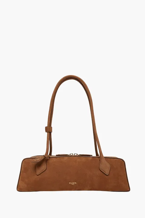 ALAIA Le Teckel Medium Bag in Brown Nubuck