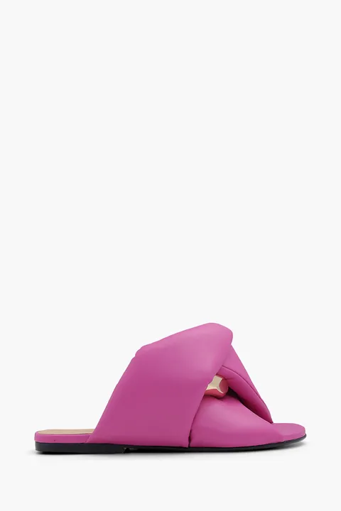 JW ANDERSON Women Chain Slide Sandals in Fuchsia GHW