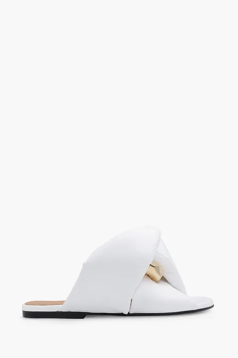 JW ANDERSON Women Chain Slide Sandals in White GHW