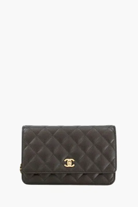 CHANEL Classic Wallet On Chain in Black Caviar LGHW
