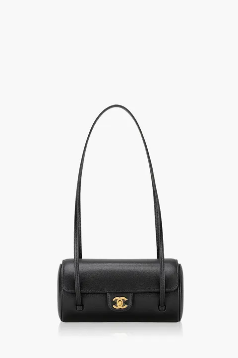 CHANEL Small Bowling Bag in Black Caviar Grained Shiny Calfskin GHW