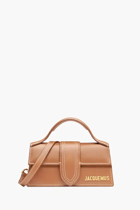 JACQUEMUS Le Bambino Handbag in Light Brown Smooth Leather