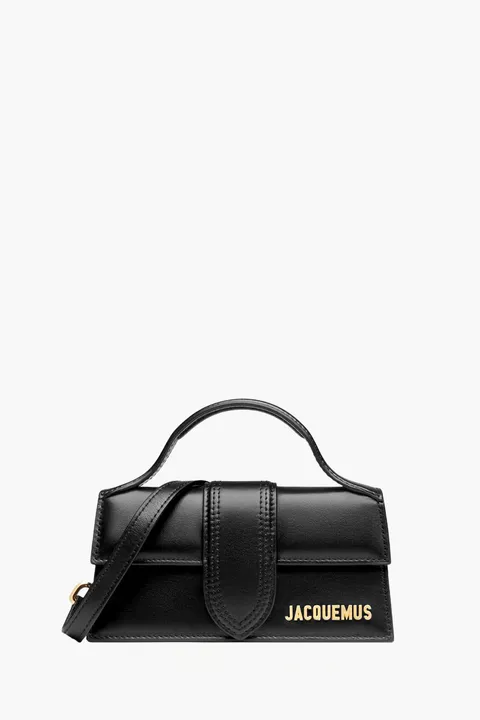 JACQUEMUS Le Bambino Handbag in Black Smooth Leather