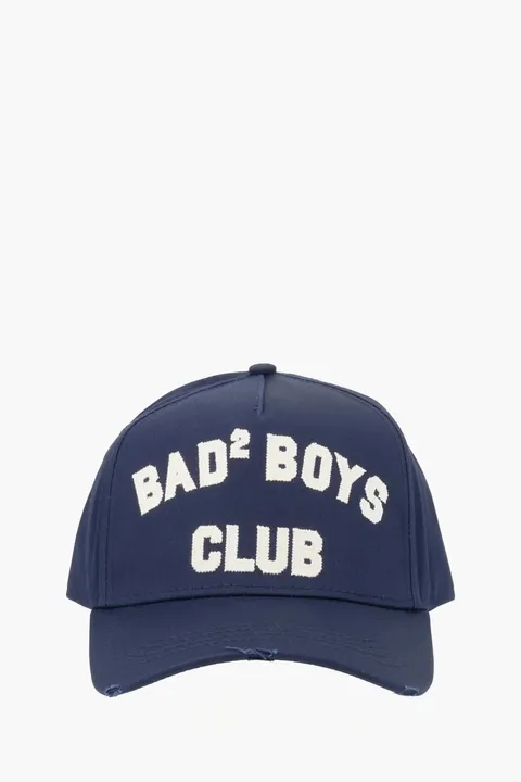 DSQUARED D2 College Baseball Cap in Blue Cotton Gabardine