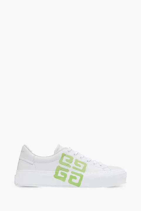 GIVENCHY Women 4G Effect City Sneakers in White/Green