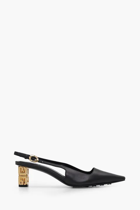 GIVENCHY G Cube Slingback Pumps 480mm in Black Leather