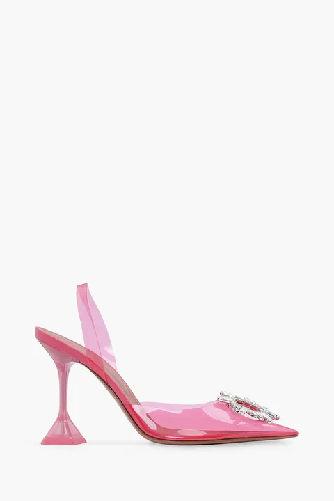 AMINA MUADDI Women Begum Glass Slingback PVC Pumps 95mm in Bubble Gum