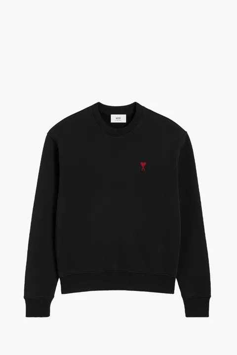 AMI Unisex De Coeur Classic Fit Sweatshirt in Black Organic Cotton