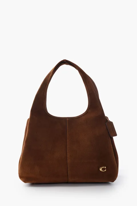 COACH Lana Shoulder Bag in Warm Brown Suede