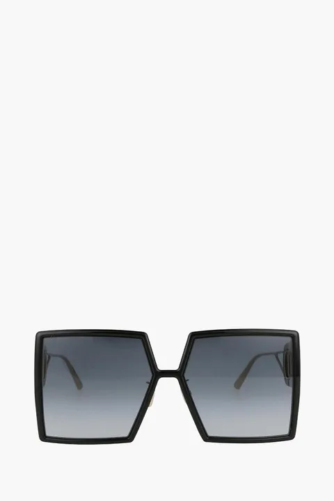 CHRISTIAN DIOR 30Montaigne SU Oversized Sunglasses in Shiny Black/Gradient Smoke