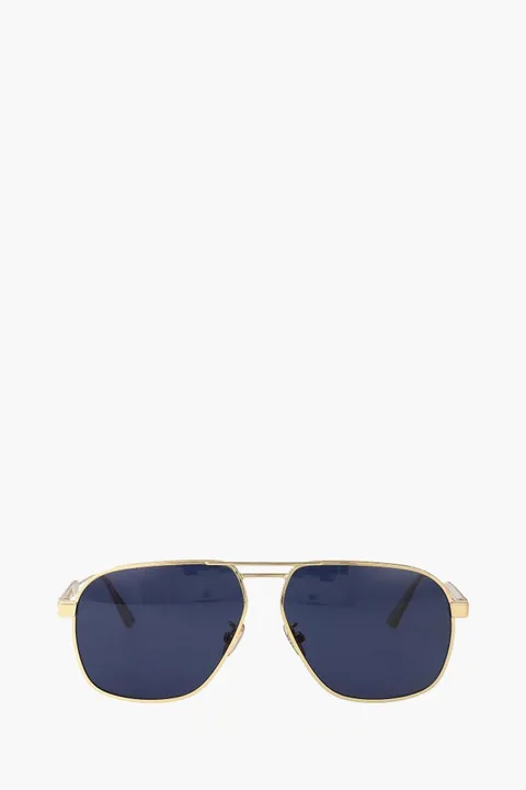CHRISTIAN DIOR DiorCannage A3U Pilot Sunglasses in Gold/Blue Metal