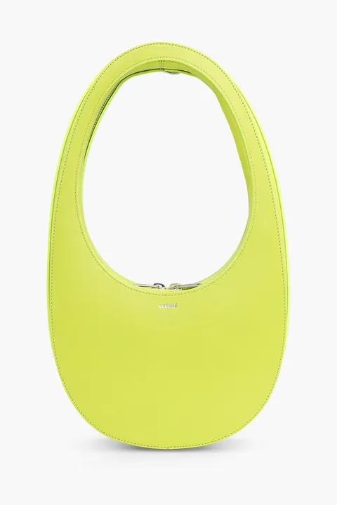 COPERNI Swipe Oval-Shaped Bag in Lime Green Calf Leather