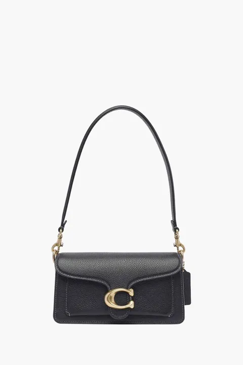 COACH Tabby Shoulder Bag 20 in Black Pebble Leather