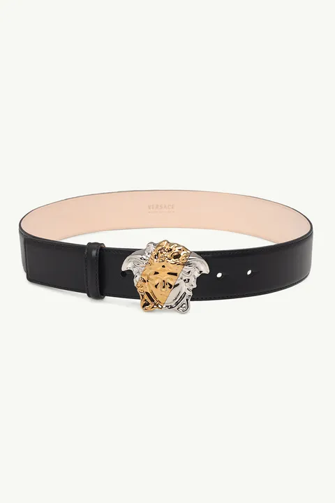 VERSACE Women Belt 40mm in Black with Medusa Buckle