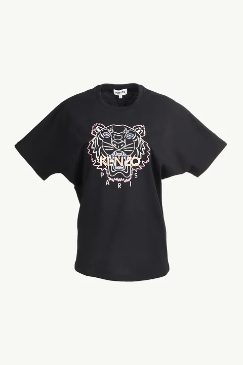 KENZO Women Classic Tiger T-Shirt in Black/Orange/Pink