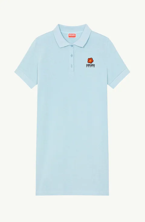 KENZO Women Boke Flower Crest Polo Dress in Sky Blue