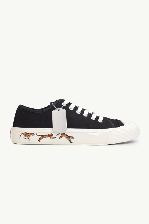KENZO Women Running Tiger School Trainers in Black with Military Plaque
