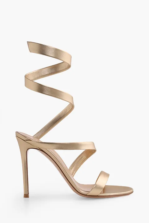 GIANVITO ROSSI Opera Sandals 105mm in Gold Nappa Leather