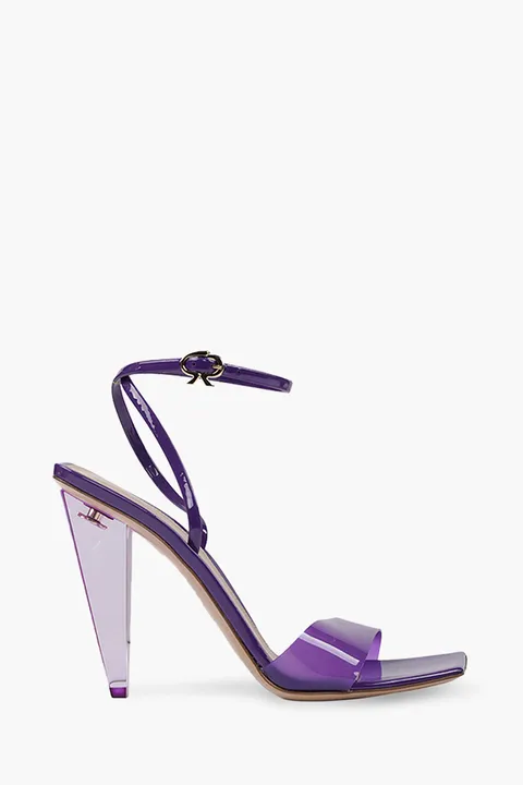 GIANVITO ROSSI Women Odyssey Glass Ankle Strap Sandals 105mm in Violet