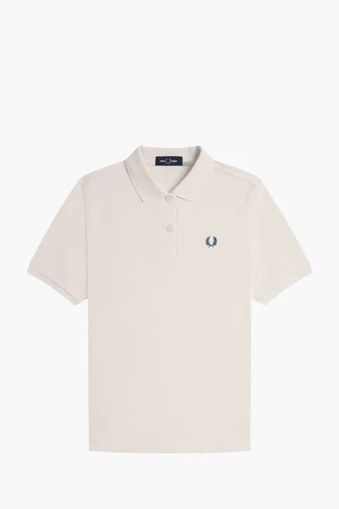 FRED PERRY Women Tennis Polo Shirt in Silky Peach/Dark Petrol Cotton