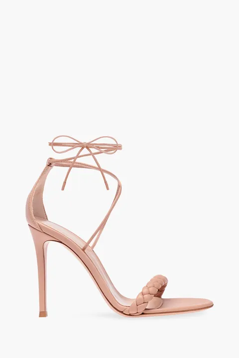 GIANVITO ROSSI Women Leomi Lace Up Sandals 105m in Peach Nappa