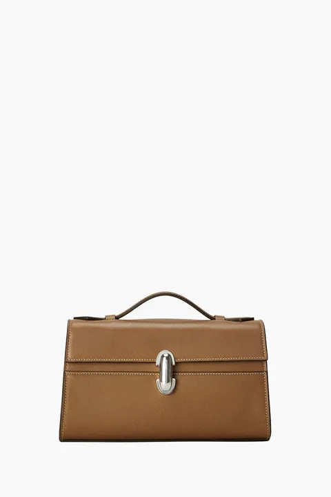 SAVETTE Symmetry Pochette Handbag in Saddle Calf Leather