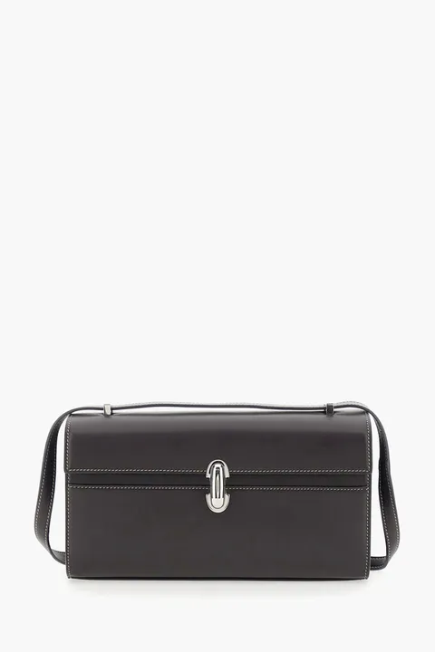 SAVETTE Symmetry 26 Shoulder Bag in Brown Smooth Leather