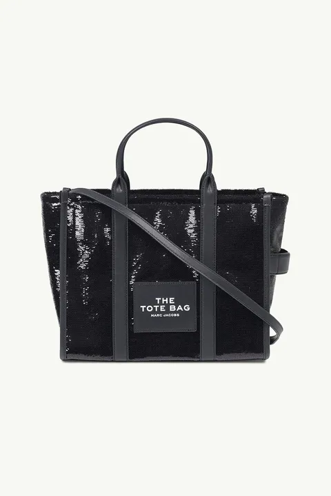 MARC JACOBS Medium The Sequin Tote Bag in Black