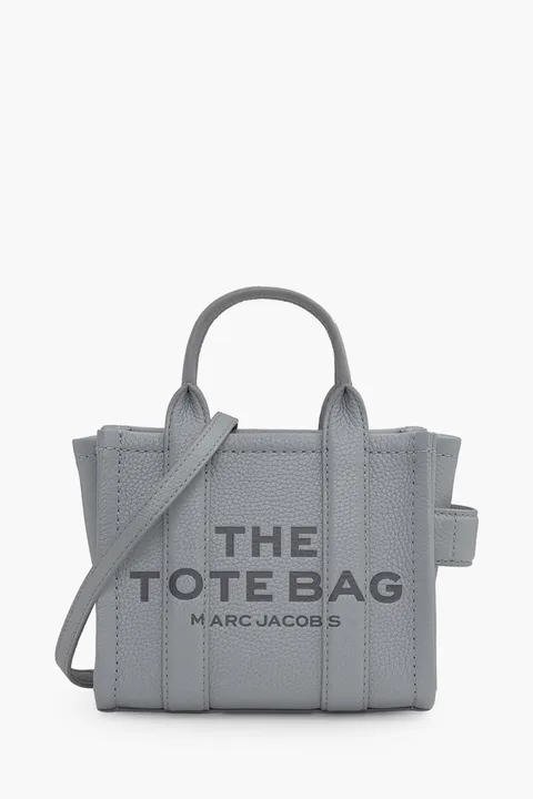 MARC JACOBS The Leather Crossbody Tote Bag in Wolf Grey