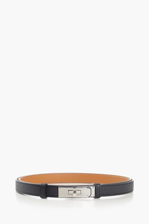 HERMÈS Kelly 18 18mm Belt in Black Epsom Calfskin PHW