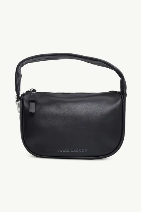 MARC JACOBS Mini The Pushlock Hobo Bag in Black Leather