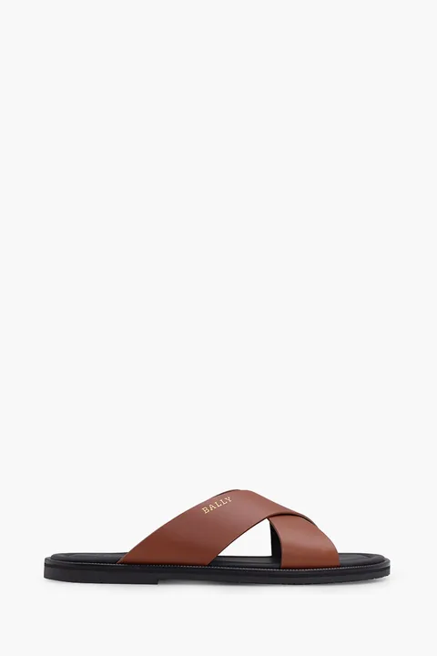 BALLY Men Jair Crossover Sandas in Brown