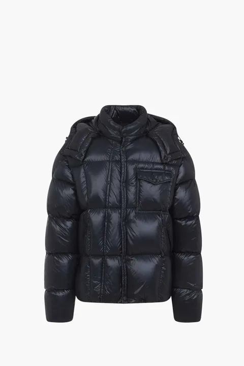 MONCLER Men Serfanto Hooded Jacket in Black Polyamide