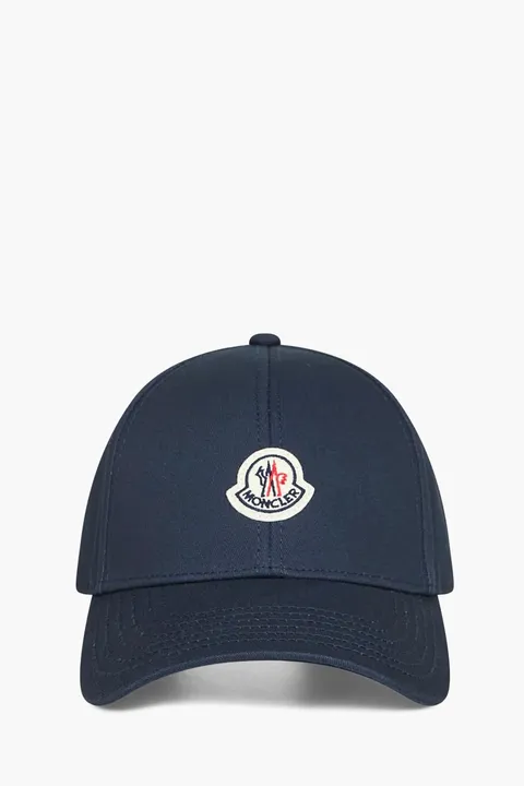 MONCLER Logo Baseball Cap in Navy Cotton Canvas